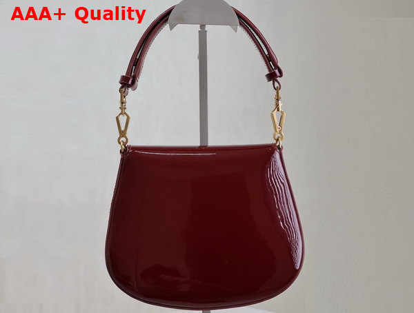 Saint Laurent Voltaire Top Handle in Patent Leather Dark Red Wine Replica