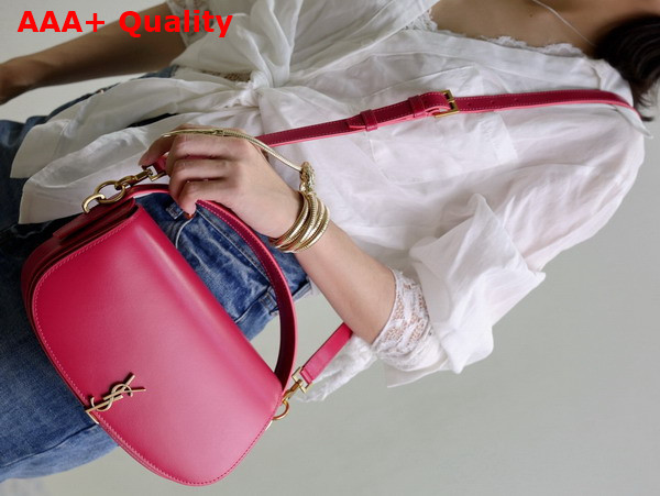 Saint Laurent Voltaire in Raspberry Pink Box Saint Laurent Leather 7876710 Replica