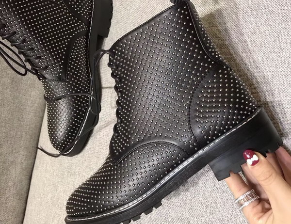 Saint Laurent William 25 Studded Lace Up Boot in Black Leather For Sale