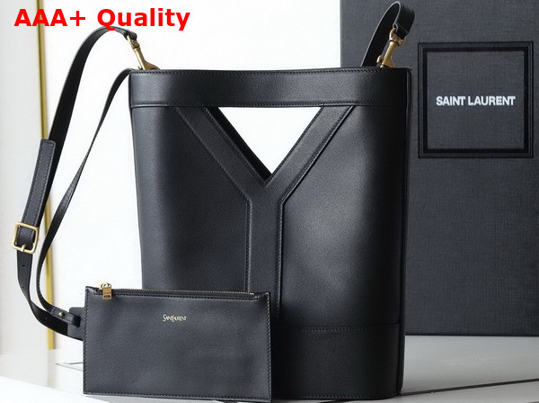 Saint Laurent Y Small Bucket in Black Leather Replica