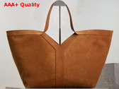 Saint Laurent Y Tote in Suede Dark Caramel Cognac Replica