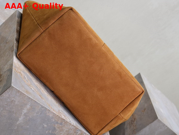 Saint Laurent Y Tote in Suede Dark Caramel Cognac Replica