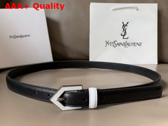 Saint Triangle Buckle Belt in Soft Lambskin Black Replica