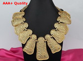 Schiaparelli Abstract Necklace in Textured Gold Brass Replica