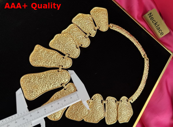 Schiaparelli Abstract Necklace in Textured Gold Brass Replica