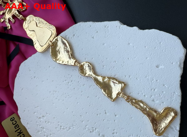 Schiaparelli Codes Breastplate Necklace in Hammered Gold Brass Replica