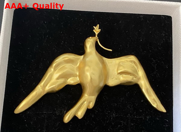 Schiaparelli Dove Brooch in Gold Metal Replica