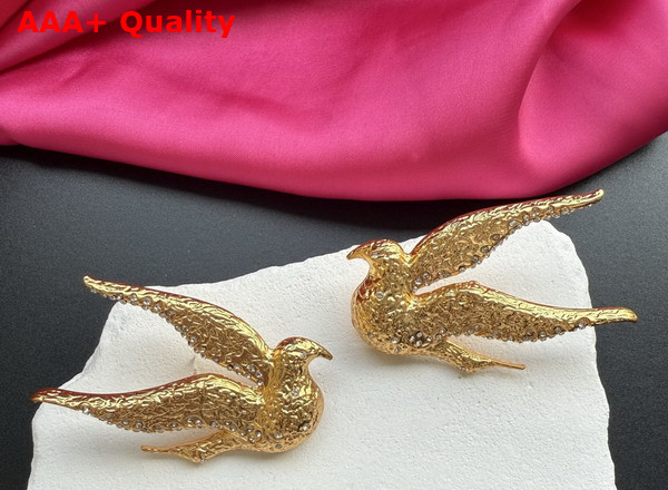 Schiaparelli Dove Earrings in Gold Plated Brass Replica