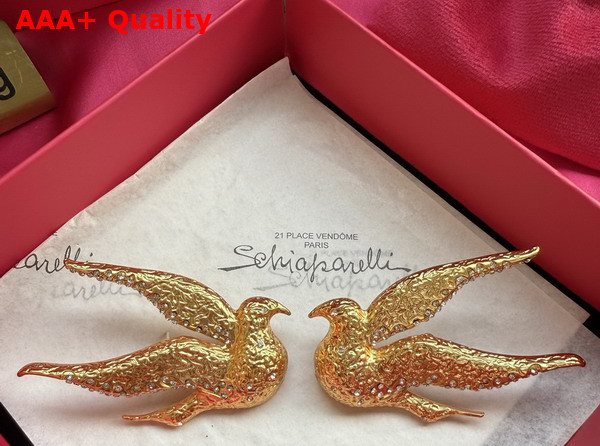 Schiaparelli Dove Earrings in Gold Plated Brass Replica