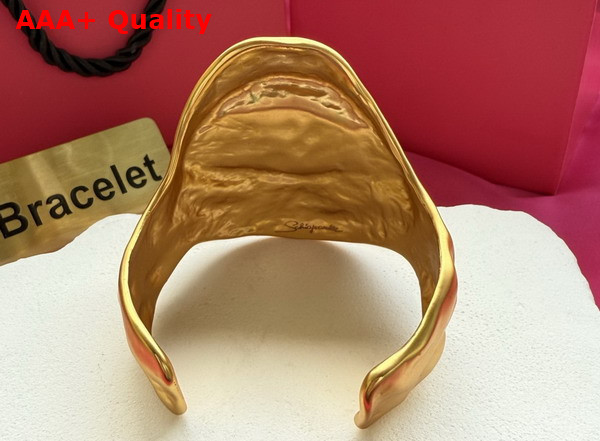Schiaparelli Eye Bangle Bracelet in Hammered Gold Brass Replica