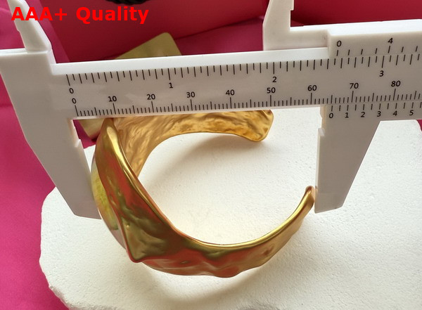Schiaparelli Eye Bangle Bracelet in Hammered Gold Brass Replica