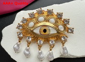 Schiaparelli Eye Brooch in Gold Brass Replica