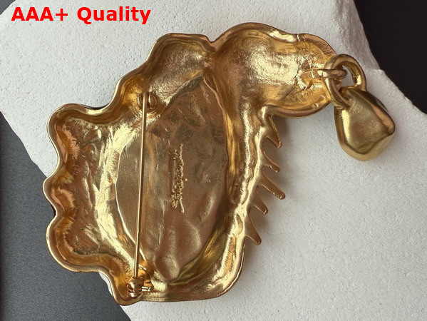 Schiaparelli Eye and Teardrops Brooch in Gold Brass and Enamel Replica