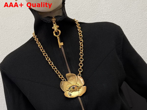 Schiaparelli Eye and Teardrops Necklace in Gold Replica