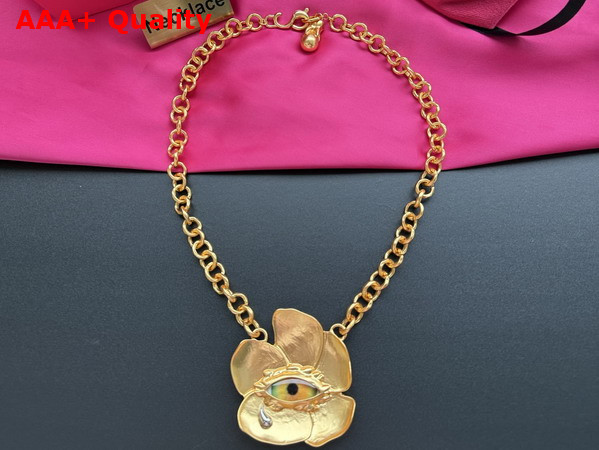 Schiaparelli Eye and Teardrops Necklace in Gold Replica