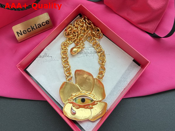 Schiaparelli Eye and Teardrops Necklace in Gold Replica