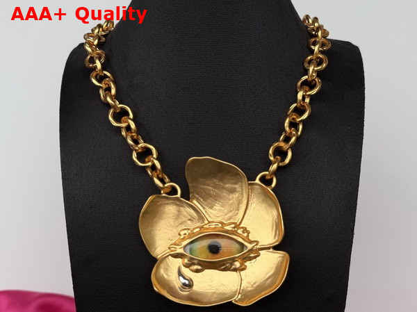 Schiaparelli Eye and Teardrops Necklace in Gold Replica