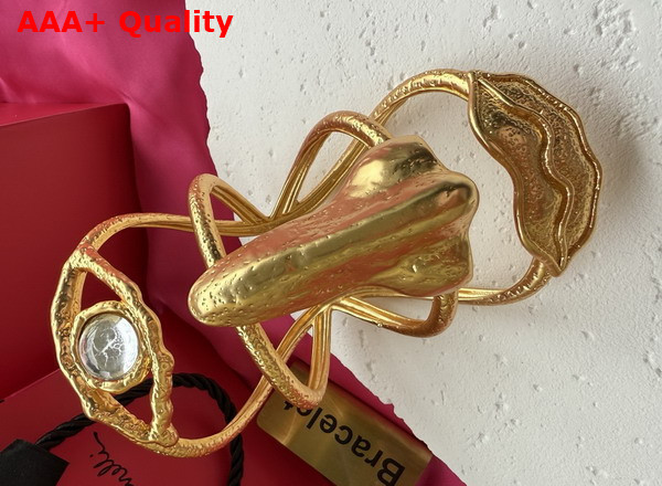 Schiaparelli Face Cuff Bracelet in Gilded Brass Replica