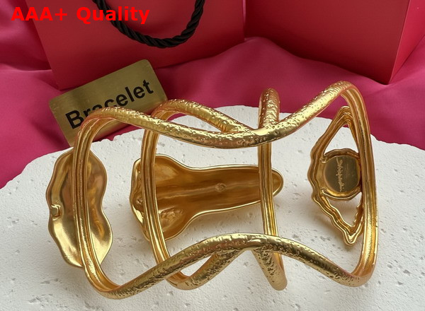 Schiaparelli Face Cuff Bracelet in Gilded Brass Replica