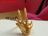 Schiaparelli Hand Ring in Gold Brass Replica
