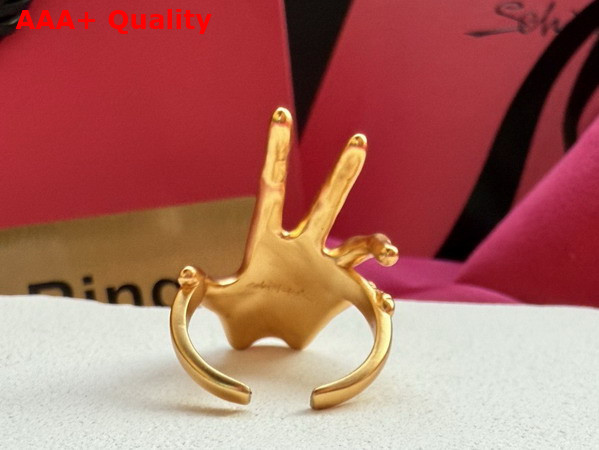 Schiaparelli Hand Ring in Gold Brass Replica