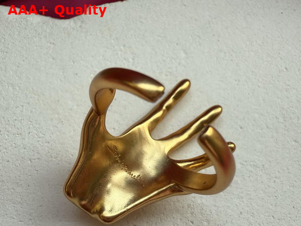 Schiaparelli Hand Ring in Gold Brass Replica