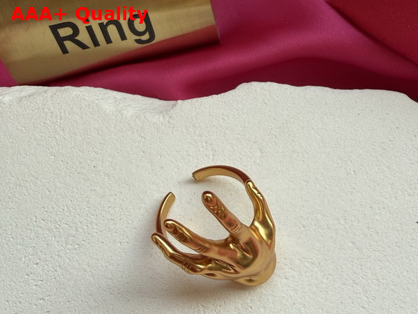 Schiaparelli Hand Ring in Gold Brass Replica