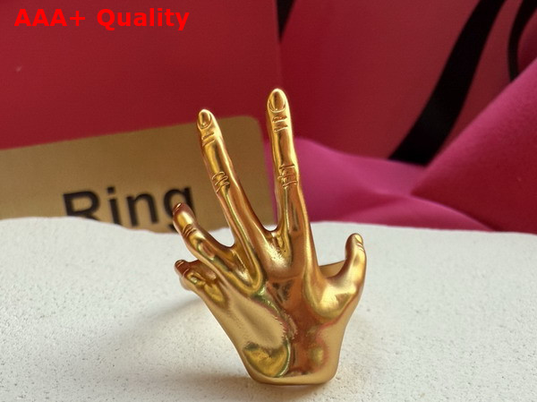 Schiaparelli Hand Ring in Gold Brass Replica