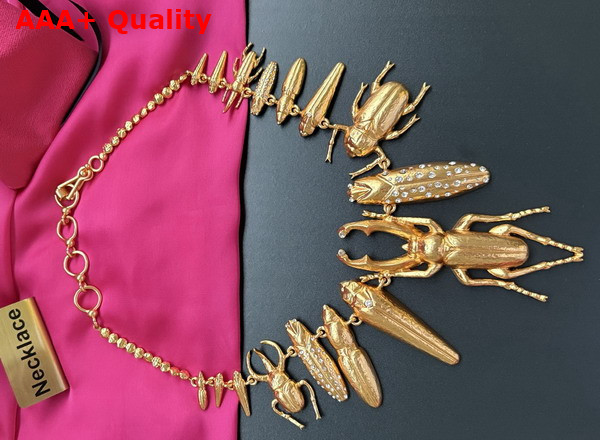 Schiaparelli Insect Necklace in Gold Plated Brass Replica