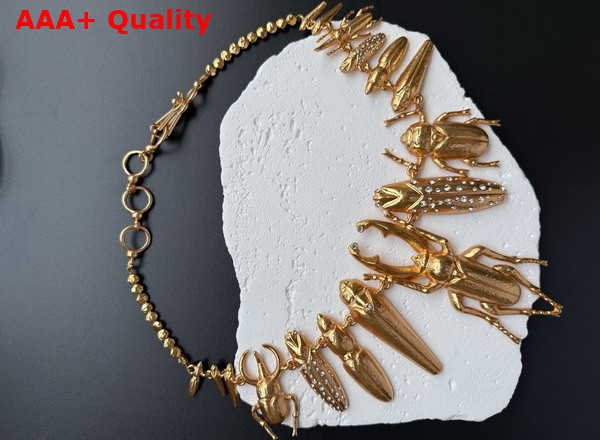 Schiaparelli Insect Necklace in Gold Plated Brass Replica