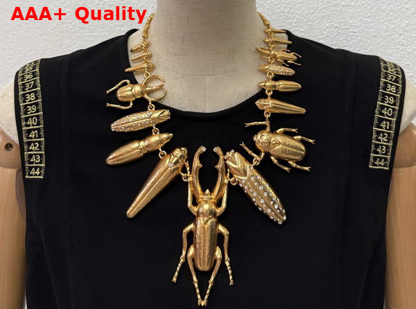 Schiaparelli Insect Necklace in Gold Plated Brass Replica