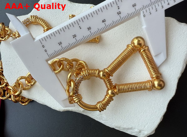 Schiaparelli Key Chain Necklace in Hammered Gold Brass Replica