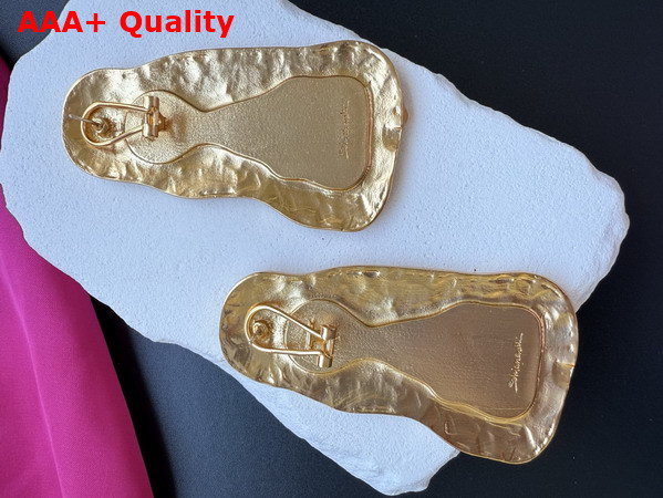 Schiaparelli Keyhole Earrings in Gold Brass Replica