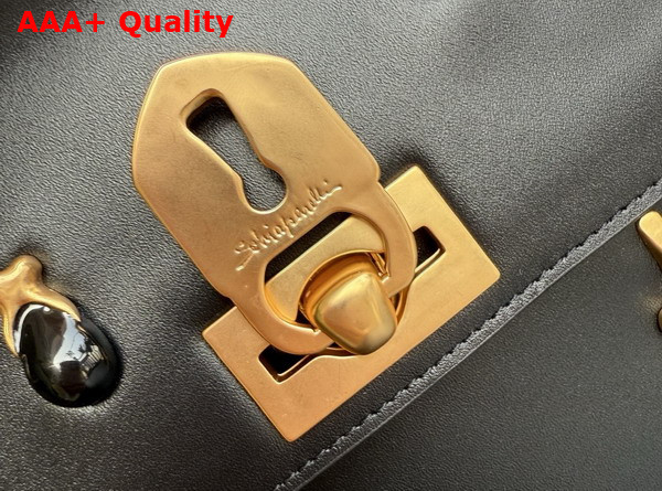 Schiaparelli Large Bijoux Secret Bag in Smooth Black Lambskin Replica
