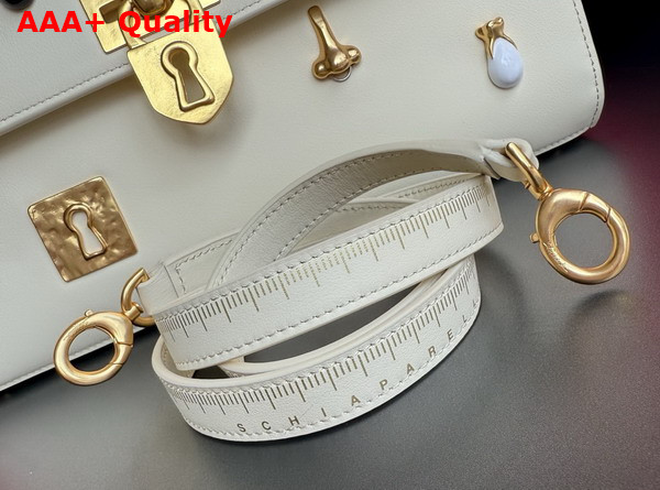 Schiaparelli Large Bijoux Secret Bag in Smooth Ecru Lambskin Replica