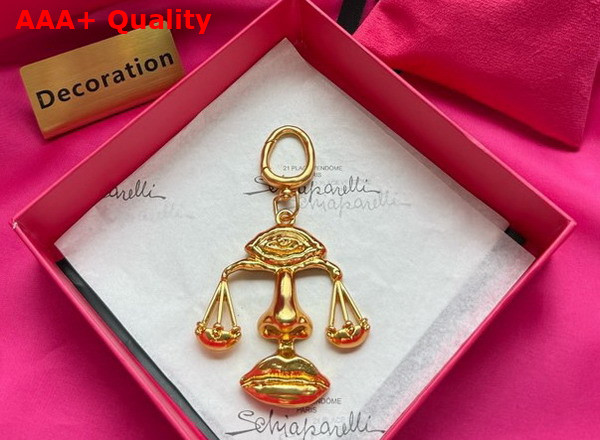 Schiaparelli Libra Charm in Hammered Brass Replica