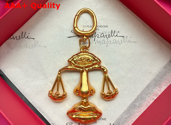 Schiaparelli Libra Charm in Hammered Brass Replica
