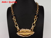 Schiaparelli Lips Necklace in Gold Plated Brass Replica