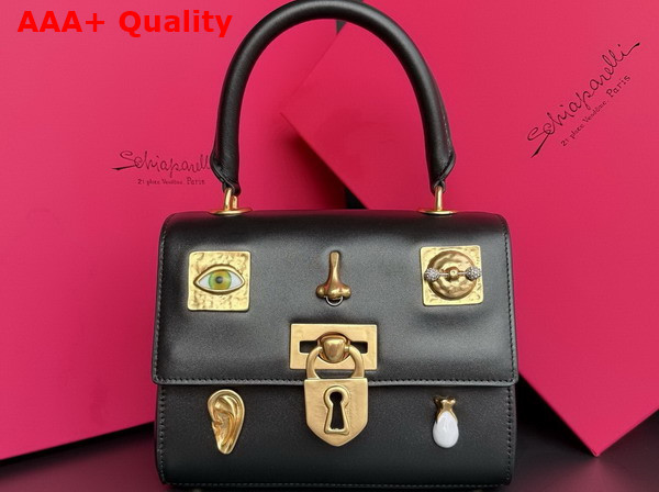 Schiaparelli Mini Bijoux Secret Bag in Smooth Black Lambskin Replica
