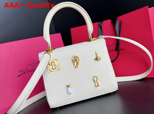 Schiaparelli Mini Bijoux Secret Bag in Smooth Ecru Lambskin Replica
