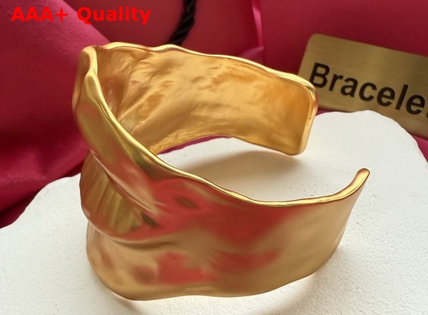 Schiaparelli Mouth Bangle Bracelet in Hammered Gold Brass Replica