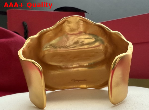 Schiaparelli Mouth Bangle Bracelet in Hammered Gold Brass Replica