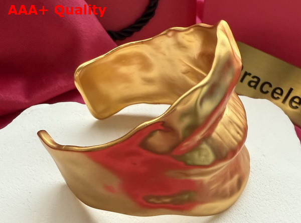 Schiaparelli Mouth Bangle Bracelet in Hammered Gold Brass Replica