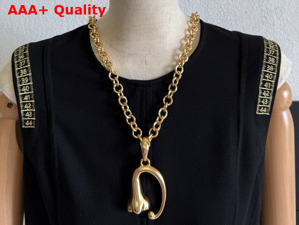 Schiaparelli Nose Necklace in Gold Plated Brass Replica