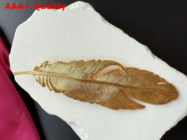 Schiaparelli Plume Brooch in Gold Brass Replica