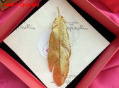 Schiaparelli Plume Brooch in Gold Brass Replica