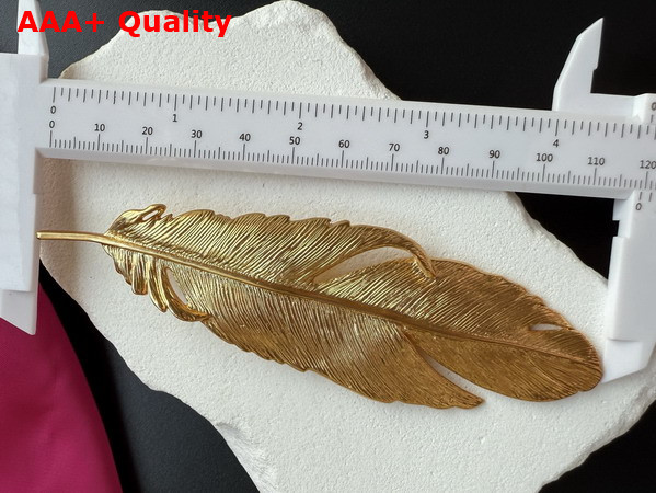 Schiaparelli Plume Brooch in Gold Brass Replica