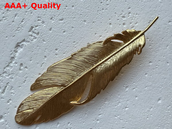 Schiaparelli Plume Brooch in Gold Brass Replica