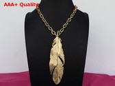 Schiaparelli Plume Necklace in Gold Brass Replica