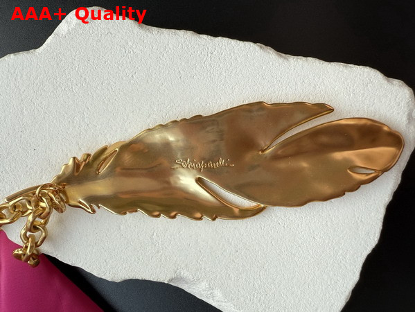 Schiaparelli Plume Necklace in Gold Brass Replica